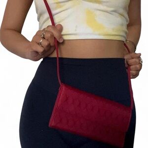 Elegant Red Quilted Crossbody Bag
